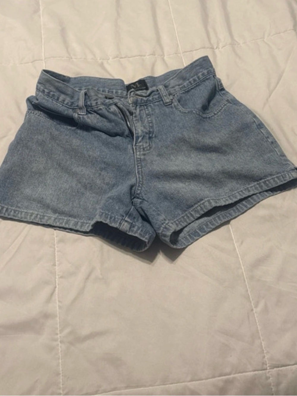 High-Rise Light Blue Denim Women’s Shorts